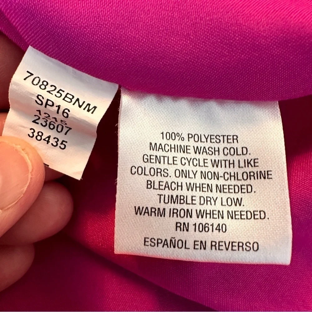 Maison Jules fit flare mini dress size small hot pink Fuscia navy blue Vacation - Picture 14 of 16